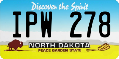 ND license plate IPW278