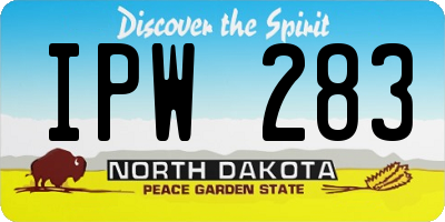 ND license plate IPW283