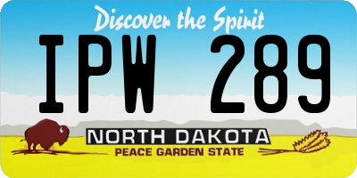 ND license plate IPW289