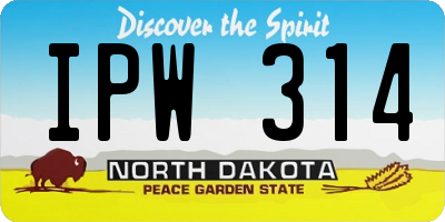 ND license plate IPW314