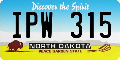 ND license plate IPW315