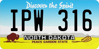 ND license plate IPW316