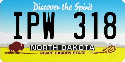 ND license plate IPW318