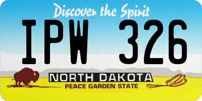 ND license plate IPW326