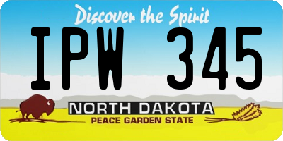 ND license plate IPW345