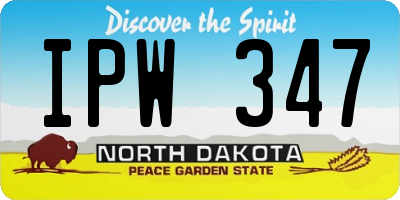ND license plate IPW347