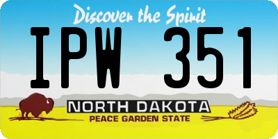 ND license plate IPW351