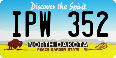 ND license plate IPW352
