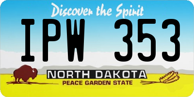 ND license plate IPW353