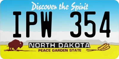 ND license plate IPW354