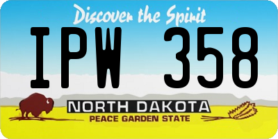 ND license plate IPW358