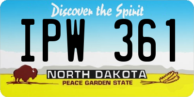 ND license plate IPW361