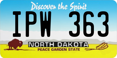 ND license plate IPW363