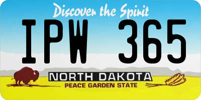 ND license plate IPW365