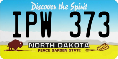 ND license plate IPW373