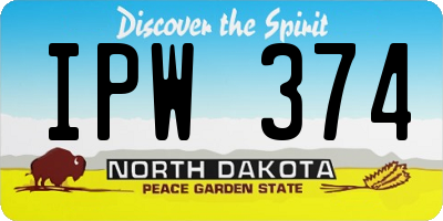 ND license plate IPW374