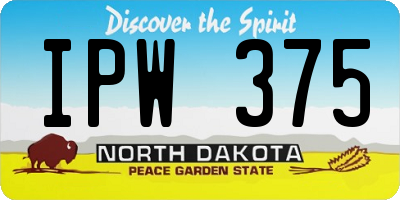 ND license plate IPW375