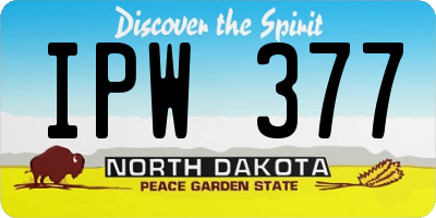 ND license plate IPW377