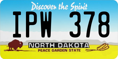 ND license plate IPW378