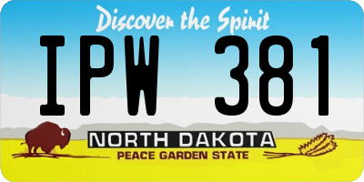 ND license plate IPW381
