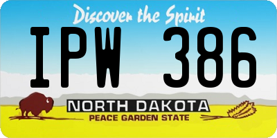 ND license plate IPW386
