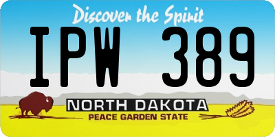 ND license plate IPW389