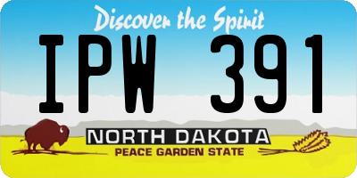 ND license plate IPW391