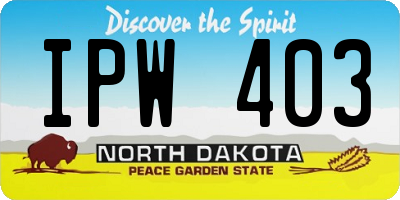 ND license plate IPW403