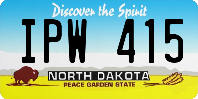 ND license plate IPW415
