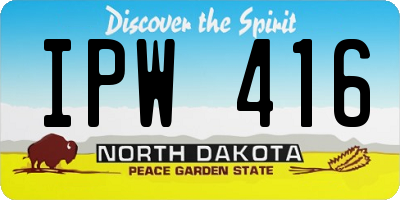 ND license plate IPW416