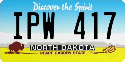 ND license plate IPW417