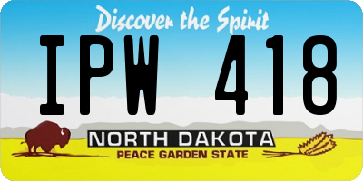 ND license plate IPW418