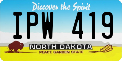 ND license plate IPW419