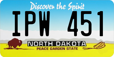 ND license plate IPW451
