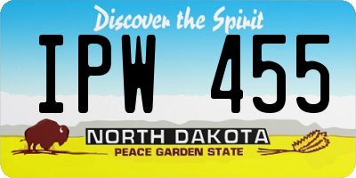 ND license plate IPW455