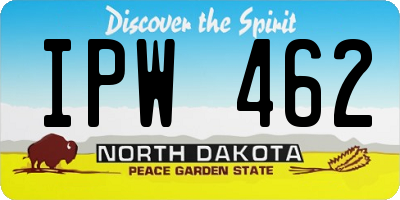 ND license plate IPW462