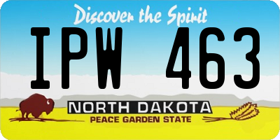 ND license plate IPW463