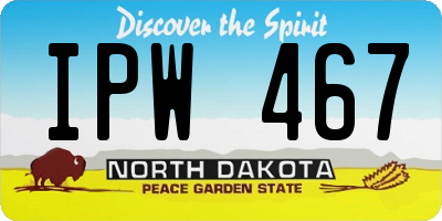 ND license plate IPW467
