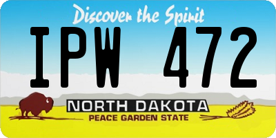 ND license plate IPW472