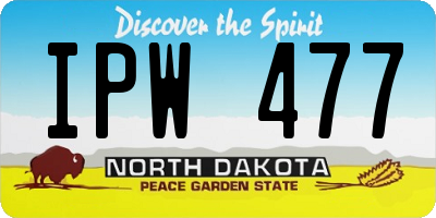 ND license plate IPW477