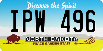 ND license plate IPW496