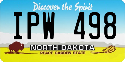 ND license plate IPW498