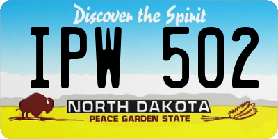 ND license plate IPW502
