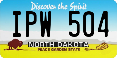 ND license plate IPW504