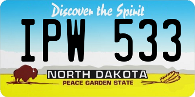 ND license plate IPW533