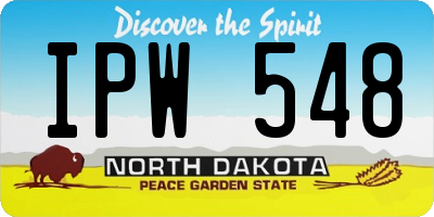 ND license plate IPW548