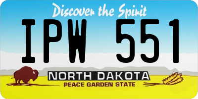 ND license plate IPW551