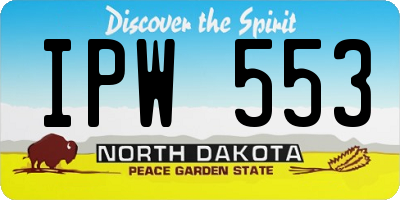 ND license plate IPW553