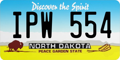 ND license plate IPW554