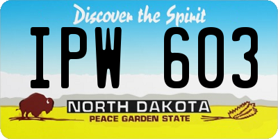 ND license plate IPW603